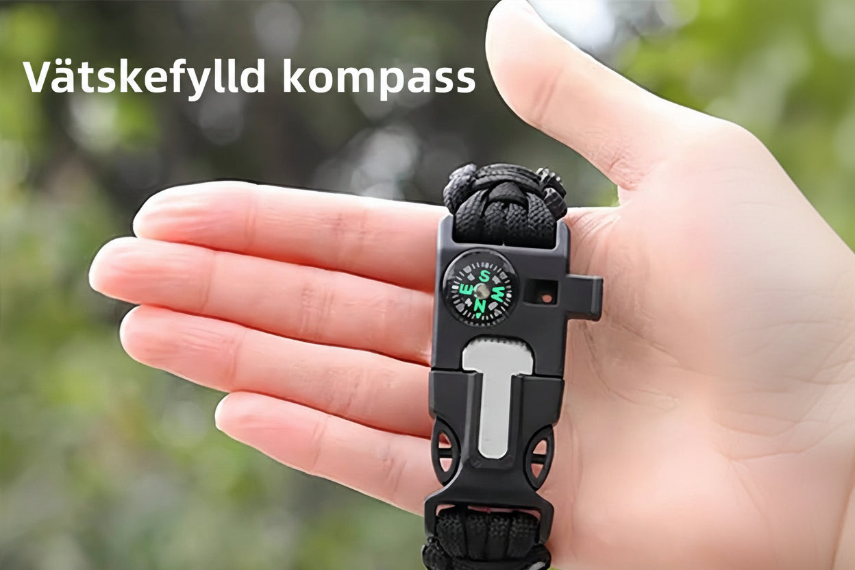 Multifunktionellt Paracord Armband – Överlevnadsarmband för Utomhusäventyr
