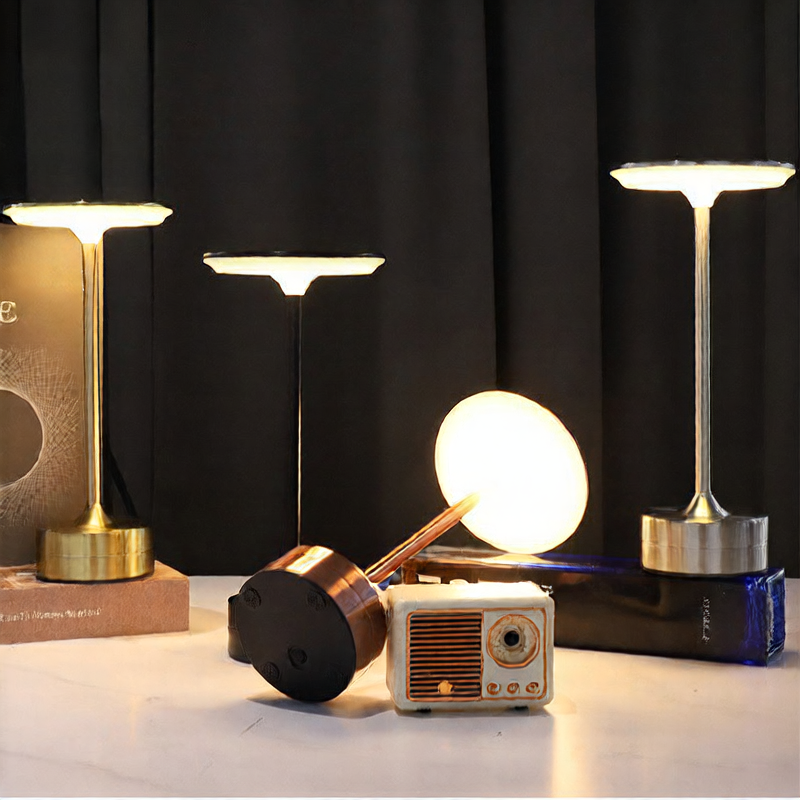 Retro Bordslampa med Touch-Kontroll – Bärbar LED-Lampa för Hem och Camping