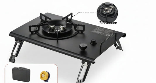 Hopfällbar Gasspis för Camping - IGT Kompatibel BBQ Brännare