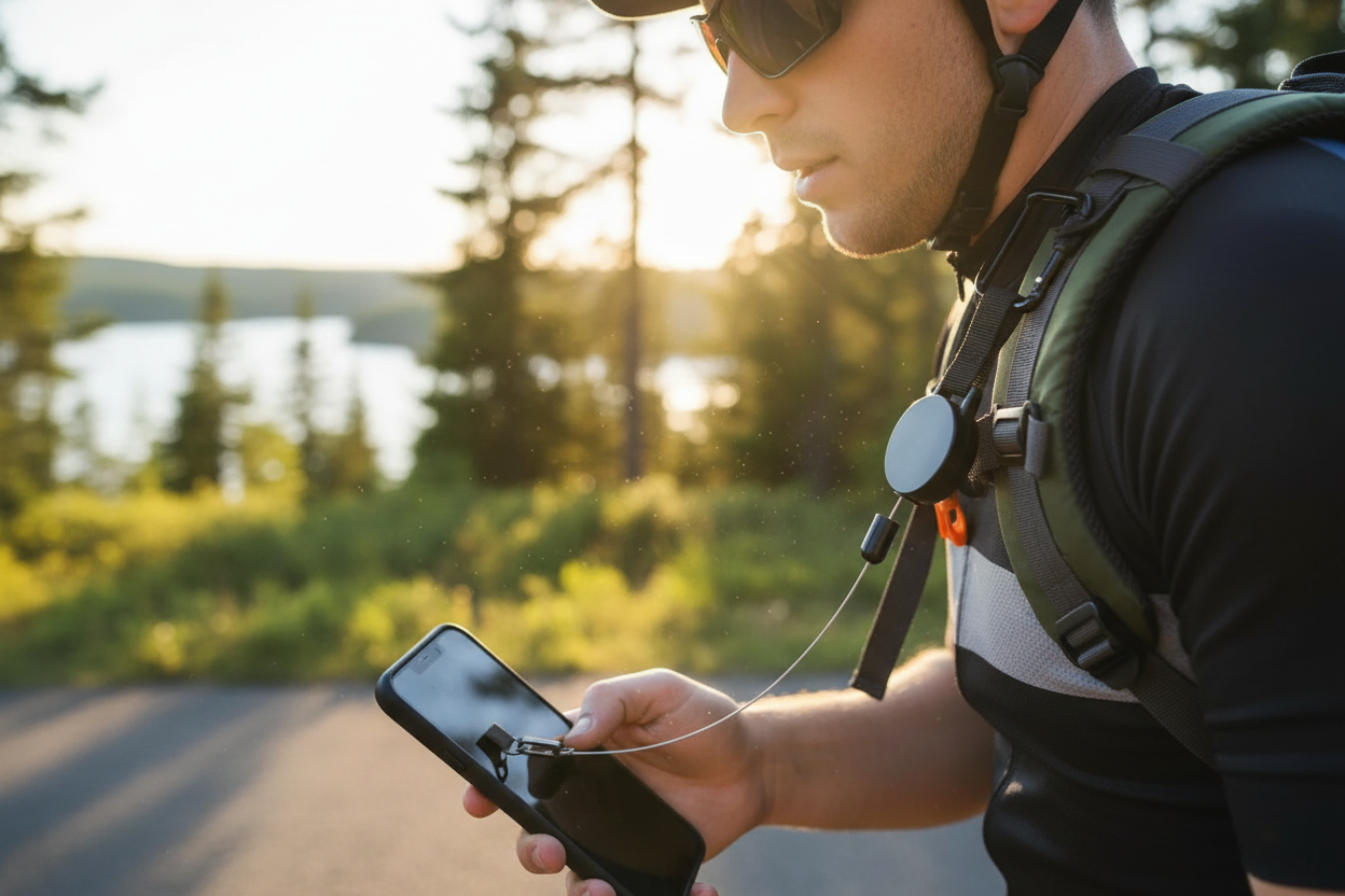 Teleskopisk Mobilhållare med Bältesklämma - Säker Telefonhållare för Camping & Vandring