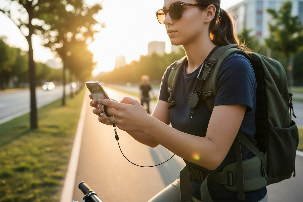 Teleskopisk Mobilhållare med Bältesklämma - Säker Telefonhållare för Camping & Vandring