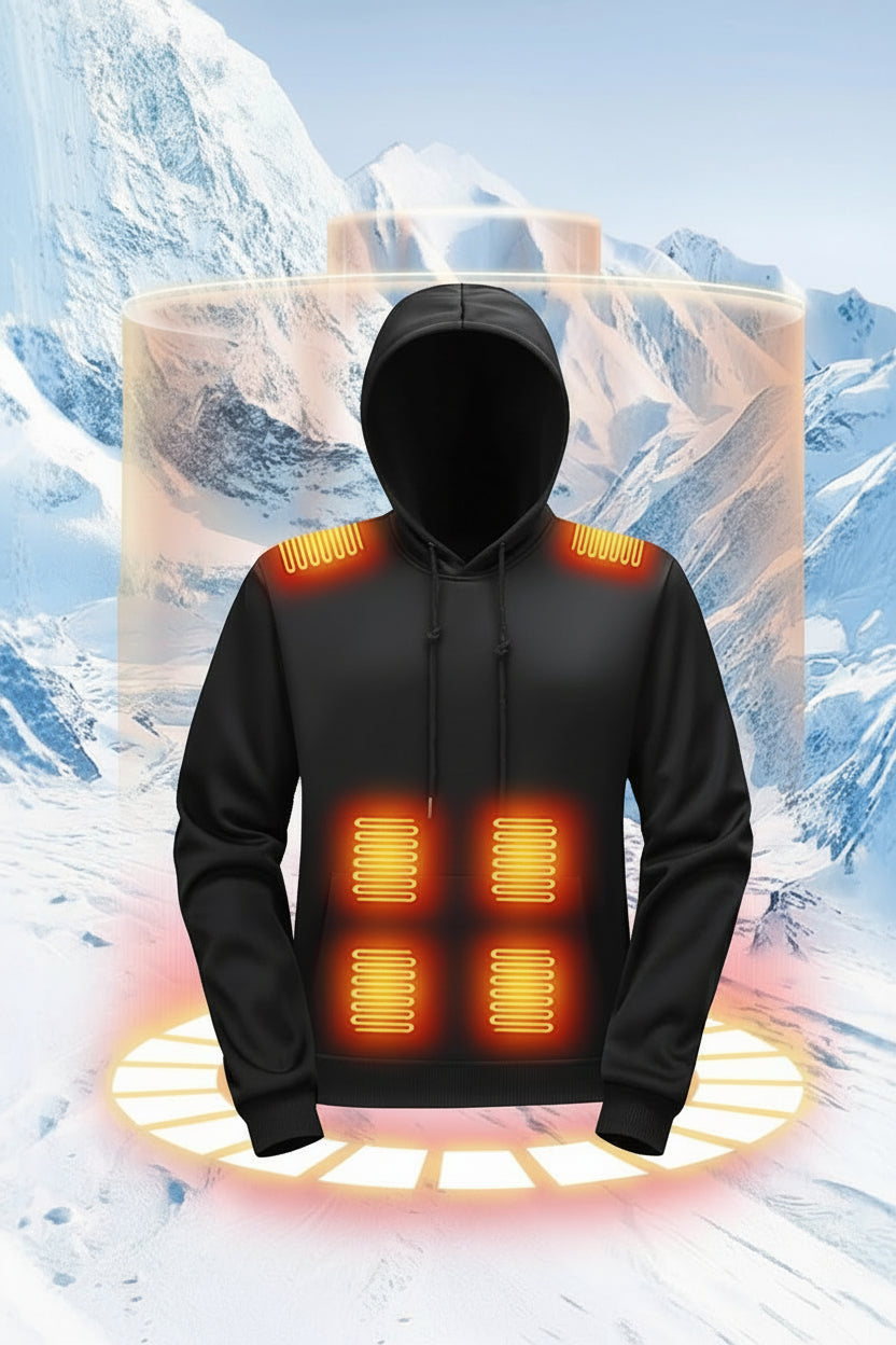 Uppvärmd Hoodie med USB – 17 Värmezoner för Maximal Komfort