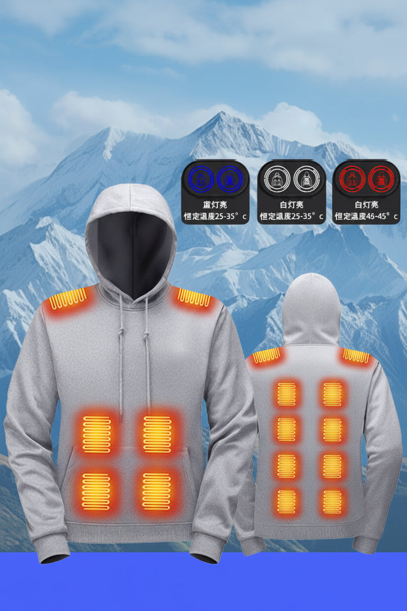 Uppvärmd Hoodie med USB – 17 Värmezoner för Maximal Komfort