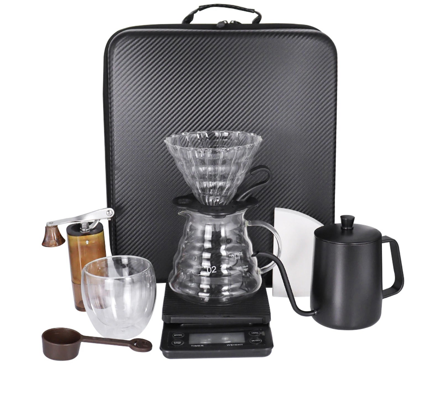Portabelt Kaffeset för Camping - Komplett Kit med Kvarn & Dripper