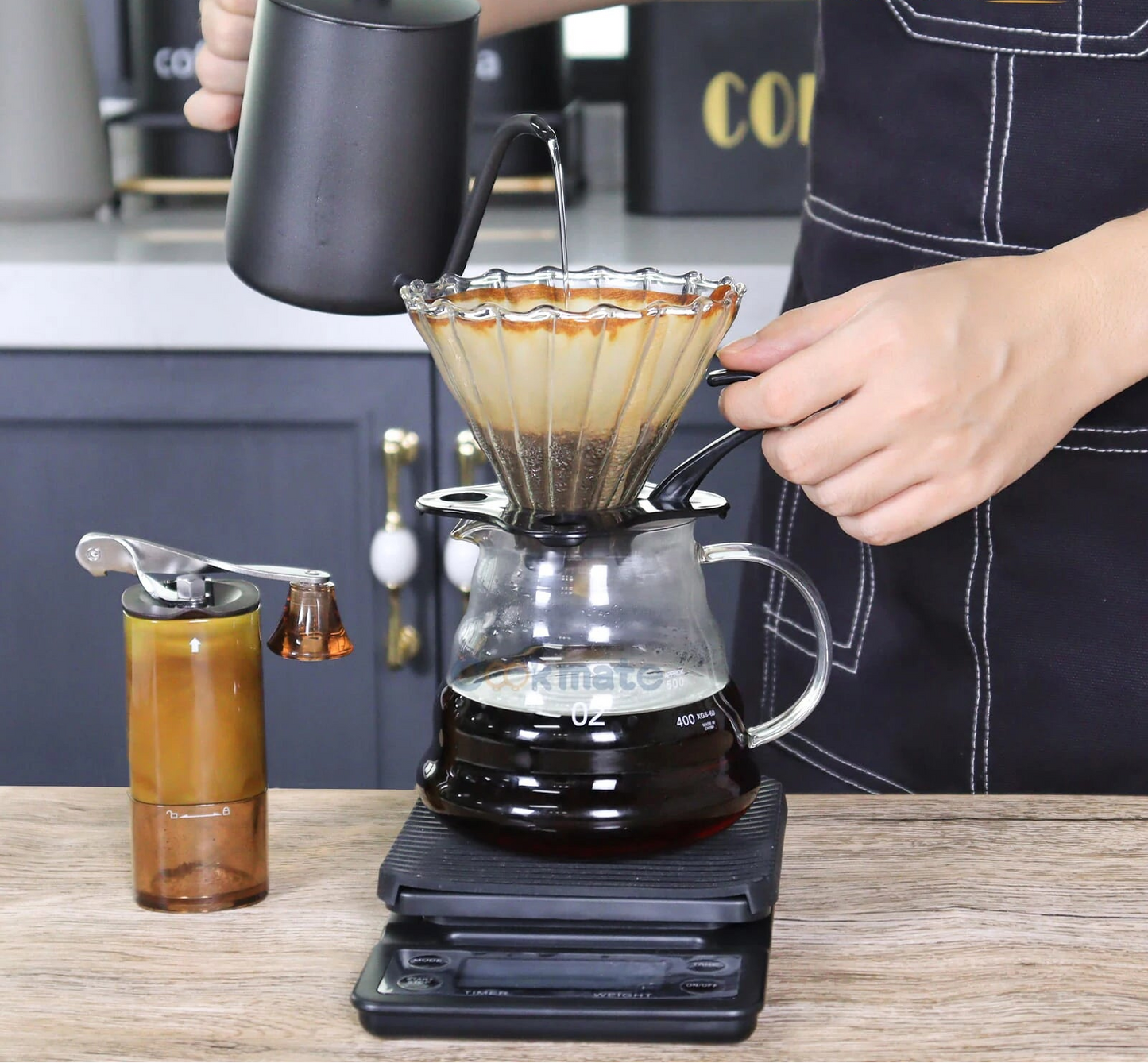 Portabelt Kaffeset för Camping - Komplett Kit med Kvarn & Dripper