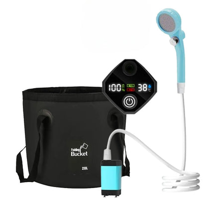 Portabel Campingdusch 20L - Uppladdningsbar Pump 6000mAh