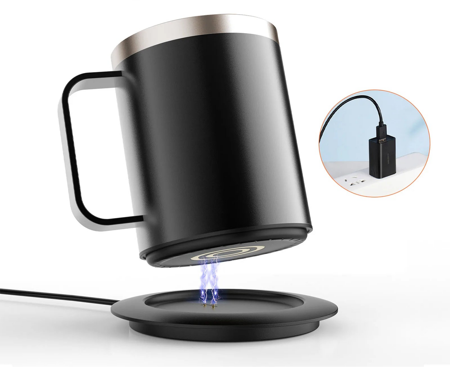 Självvärmande Kaffemugg 350ml - USB Elektrisk Smart Värmare