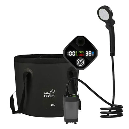 Portabel Campingdusch 20L - Uppladdningsbar Pump 6000mAh