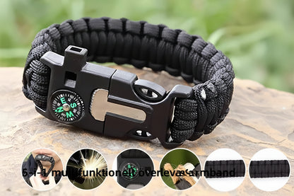 Multifunktionellt Paracord Armband – Överlevnadsarmband för Utomhusäventyr