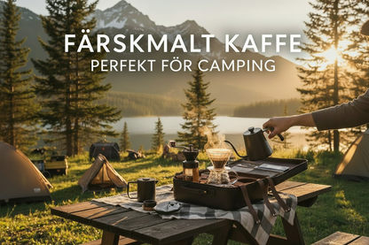 Kaffeset i camping-miljö